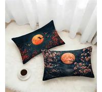 PúRpura Funda Cojin 60x80 Juego de 2, PáJaro Rectangular Funda Almohada 80x60cm con Cremallera Oculta, Suave Terciopelo Fundas Cojines, Fundas de Cojines para Sofá Cama Silla o Jardín Regalo M-8324