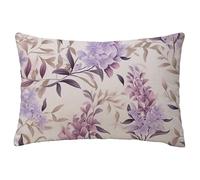 Púrpura Fundas Cojines 50x70 cm Flores Fundas Cojines Decorativos Rectangulares Cushions Lino pillow Funda de Almohada Sofa Cojín Lumbar para Garden Terraza Primavera Verano Otoño Decor, Regalo L-412