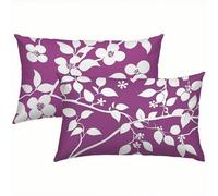 Púrpura Fundas Cojines 60x80 Lino Juego de 2, Funda Cojin Red Súper Suaves y Cómodas, Funda de Almohada con Cremallera Oculta, Durable y Fácil Cuidado, Adecuado para Sofá, Cama, Silla o Jardín S5-430