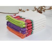 Purpura Home - Paños de Cocina Rizo 100% Algodon. Trapos Cocina Absorbentes Multicolor con Dibujo Bordado. Juego de Trapos de Cocina Suaves Surtidos 6 Unidades. Paño Bayeta 48x48 cm. Fresas