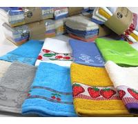 Purpura Home - Paños de Cocina Rizo 100% Algodon. Trapos Cocina Absorbentes Multicolor con Dibujo Bordado. Juego de Trapos de Cocina Suaves Surtidos 6 Unidades. Paño Bayeta 48x48 cm.