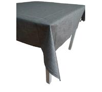 Purpura Home Sabanas Hosteleria - Mantel de Tela Loneta Resinada Antimanchas Vintage Impermeable i Lavable (Disponible en Varias Medidas) (Negro Liso, 140 X 250)