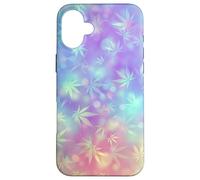 Púrpura Marihuana Hoja Fondo Gráfico Carcasa para iPhone 16 Plus