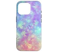 Púrpura Marihuana Hoja Fondo Gráfico Carcasa para iPhone 16 Pro