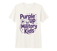 Púrpura para Military Kids, el Mes de Las Fuerzas Armadas del Diente de León Camiseta Premium