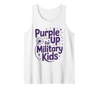 Púrpura para Military Kids, el Mes de Las Fuerzas Armadas del Diente de León Camiseta sin Mangas
