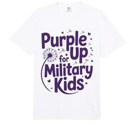 Púrpura para Military Kids, el Mes de Las Fuerzas Armadas del Diente de León Comfort Colors Adult Heavyweight T-Shirt
