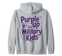 Púrpura para Military Kids, el Mes de Las Fuerzas Armadas del Diente de León Sudadera con Capucha