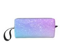 Púrpura Rosa Brillo Ombre Azul Degradado, Bolsa de Maquillaje Bolsa de cosméticos Bolsa de artículos de tocador de Viaje portátil Bolsa de Maquillaje