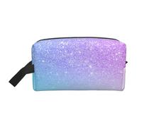 Púrpura Rosa Brillo Ombre Azul Degradado, Bolsa de Maquillaje Bolsa de cosméticos Bolsa de artículos de tocador de Viaje portátil Organizador de Bolsa de Maquillaje