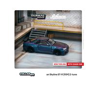 (PÚRPURA)TW 1:64 Tarmac Works Skyline GTR R34 Z-tune Chameleon modelo de coche de aleación Coches de