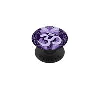 Púrpura Zen Energía Ondas Mindfulness Flujo Hindú Om Símbolo PopSockets PopGrip Adhesivo