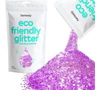 Purpurina biodegradable de color lavanda y morado ecológica A base de plantas extra gruesa para rostro cuerpo cabello manualidades resina festivales maquillaje sombra de ojos 100g/3,5 oz