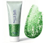 Purpurina Cara Gel, 50ml Gel de Brillo Corporal, Chunky Glitter Cara Cabello Uñas Labios Gel para Festiva, Shimmer Face Paint Stick Festival Accessories, verde