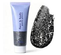 Purpurina Cara Gel, 50ml Gel de Brillo Corporal, Chunky Glitter Cara Cabello Uñas Labios Gel para Festiva, Shimmer Face Paint Stick Festival Accessories, negro