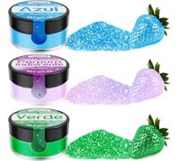 Purpurina Comestible - 3x4g Purpurina Comestible Reposteria, Colorante Alimentario Comestible Set Sprinkle para Bebidas, Decoración De Pasteles-Azul, Verde, Púrpura iridiscente
