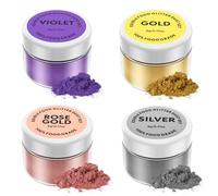 Purpurina Comestible, Waysroma 4 Colores Purpurina Comestible Reposteria set Sprinkles Reposteria Comestible para Tarta, Bebidas, Chocolate, Pasteles, Fresas, Fondant