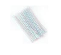 Purpurina de pipas con purpurina, color blanco, 30 cm x 6 mm, 100 unidades de alambre de chenilla, material para manualidades con purpurina, felpa flexible para manualidades, manualidades, proyectos
