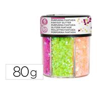 Purpurina fantasia liderpapel corazon y estrella colores neon bote de 80gr - NT02