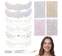 Purpurina Pecas para la Cara - Tatuajes Temporales Faciales Brillantes, Diseño Resistente al Agua, Fáciles de Aplicar, Efecto Duradero, Multiusos - 10 Piezas, Color Plateado