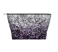 Purpurina Plateada negra Morada, Bolsa de artículos de tocador Bolsa de Maquillaje Bolsa de cosméticos Bolsa de artículos de tocador de Viaje portátil