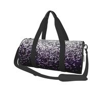 Purpurina Plateada Negra Morada, Bolsa de Viaje de Gran Capacidad, Bolso Redondo, Bolsa de Viaje Deportiva, Bolsa de Mano, Bolsa de Fitness