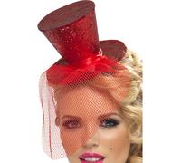 Purpurina Show Niña Sombrero de Copa Mini Tocado Burlesque Disfraz Adulto