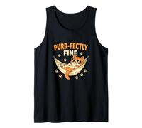 Purr-fectly Fine Cat Lover Cita para Amigos Felinos Camiseta sin Mangas