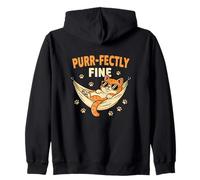 Purr-fectly Fine Cat Lover Cita para Amigos Felinos Sudadera con Capucha
