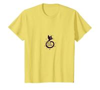 Purr-fectual Cat Lover Felino caprichoso Camiseta, Niños, Limón, 10 años