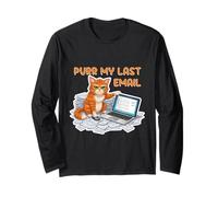 PURR My Last Email - e-mail geek cat - funny email marketing Manga Larga
