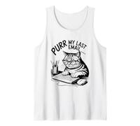 Purr My Last Email Funny Cat Office Humor Sarcastic Camiseta sin Mangas