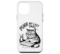 Purr My Last Email Funny Cat Office Humor Sarcastic Carcasa para iPhone 12 mini