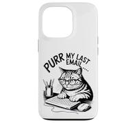 Purr My Last Email Funny Cat Office Humor Sarcastic Carcasa para iPhone 13 Pro