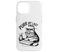 Purr My Last Email Funny Cat Office Humor Sarcastic Carcasa para iPhone 14