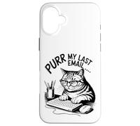 Purr My Last Email Funny Cat Office Humor Sarcastic Carcasa para iPhone 16 Plus