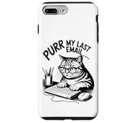 Purr My Last Email Funny Cat Office Humor Sarcastic Carcasa para iPhone 7 Plus/8 Plus