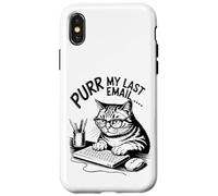 Purr My Last Email Funny Cat Office Humor Sarcastic Carcasa para iPhone X/XS