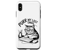 Purr My Last Email Funny Cat Office Humor Sarcastic Carcasa para iPhone XS Max
