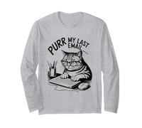 Purr My Last Email Funny Cat Office Humor Sarcastic Manga Larga