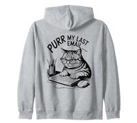 Purr My Last Email Funny Cat Office Humor Sarcastic Sudadera con Capucha