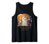 Purranormal Catividad Lindo Halloween Gatos Bruja Momia Fantasma Camiseta sin Mangas