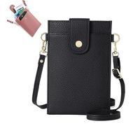 Purrcase 2025 New Women's Ultra-Slim Vertical Phone Wallet, Crossbody Bag with Card Slots and Pockets (Black)