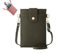 Purrcase 2025 New Women's Ultra-Slim Vertical Phone Wallet, Crossbody Bag with Card Slots and Pockets (Green)