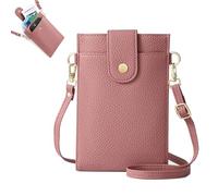 Purrcase 2025 New Women's Ultra-Slim Vertical Phone Wallet, Crossbody Bag with Card Slots and Pockets (Pink B)