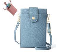 Purrcase 2025 New Women's Ultra-Slim Vertical Phone Wallet, Crossbody Bag with Card Slots and Pockets (Blue A)