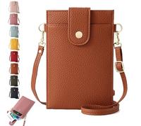Purrcase 2025 New Women's Ultra-Slim Vertical Phone Wallet, PU Crossbody Bag, with Card Slots and Pockets (Brown,One Size)