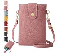 Purrcase 2025 New Women's Ultra-Slim Vertical Phone Wallet, PU Crossbody Bag, with Card Slots and Pockets (Pink,One Size)
