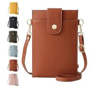 Purrcase 2025 New Women's Ultra-Slim Vertical Phone Wallet, Women's Crossbody Bag with Card Slots and Pockets (Brown)