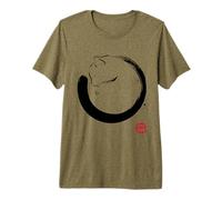 Purrfect Circle Cat Japan Enzo Zen Camiseta Camiseta Premium